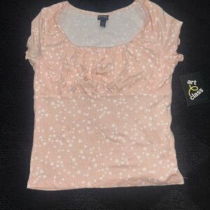 Art Class Pink Polka Dot Girls Top